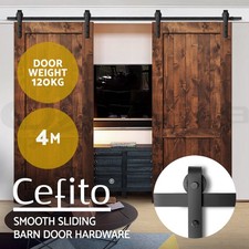 Cefito Sliding Barn Door Hardware Track Set 4m Roller Kit Slide Office Bedroom