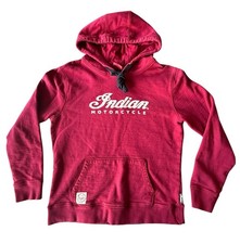 Indian Motorcycle Red Embroidered Activewear Pullover Hoodie Size Medium Unisex
