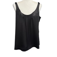 Eileen Fisher 100 Silk Black Tank Top   Size M
