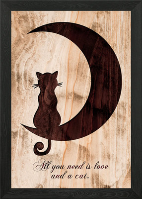 Zitat Liebe und Katze gerahmtes Wandbild Poster Leinwanddruck Bild