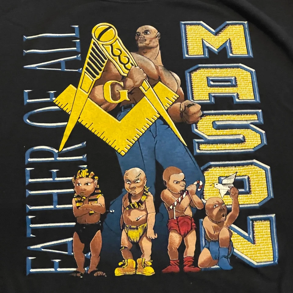 Camiseta De Colección Father Of All Mason Para Hombre XL Negra Estampado Gráfico Jerzees Años 90 Foto 4 de 4