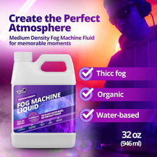 Fog Machine Liquid for Halloween Party and Events, Medium Density, 32Oz  Fo...