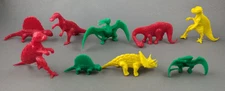 Timmee Ajax  Bright Colors Plastic Vtg 1960s Prehistoric Playset Lot of 9