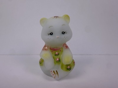 Fenton Limited Edition Spring Season Satin Glass Mini Bear Signed  21/250