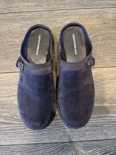Lucky Brand Suede Clogs Dark brown Buckle Comfort Slip On Women's 8.5