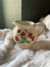 Vintage 1980s Ceramic Strawberry Creamer Pitcher
