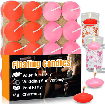 Mix Colors Floating Candles - 30 PCS Small Floating Candles for Centerpieces Uns