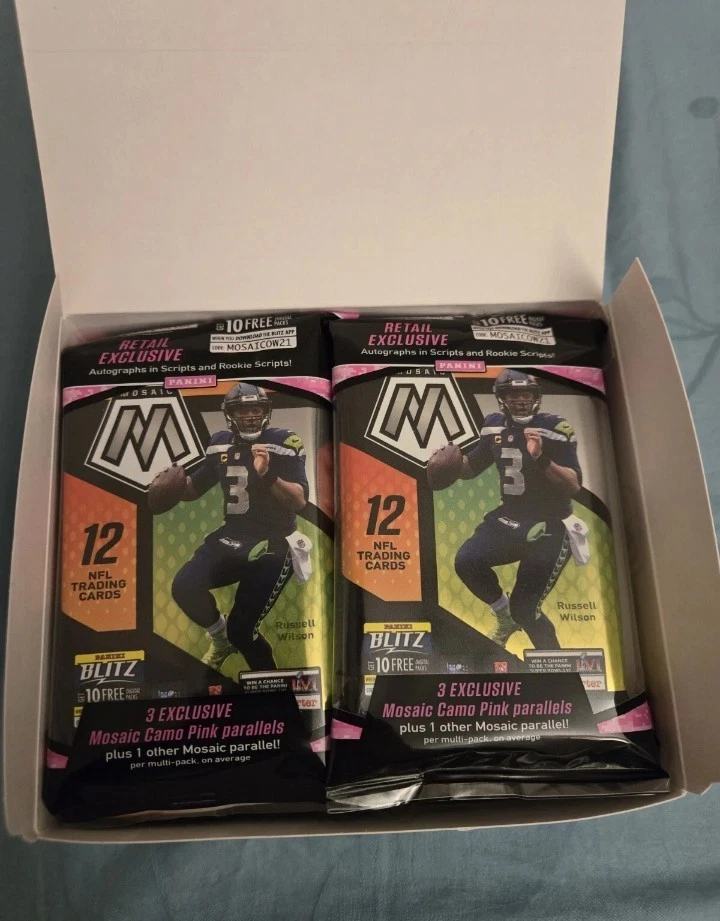 2021 Panini Mosaic Football NFL Cello Pack Box (12 Sealed Packs)  - Image 2 of 2