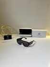 Versace Shield Sunglasses Black Oversized Square UV400 Men Women Luxury