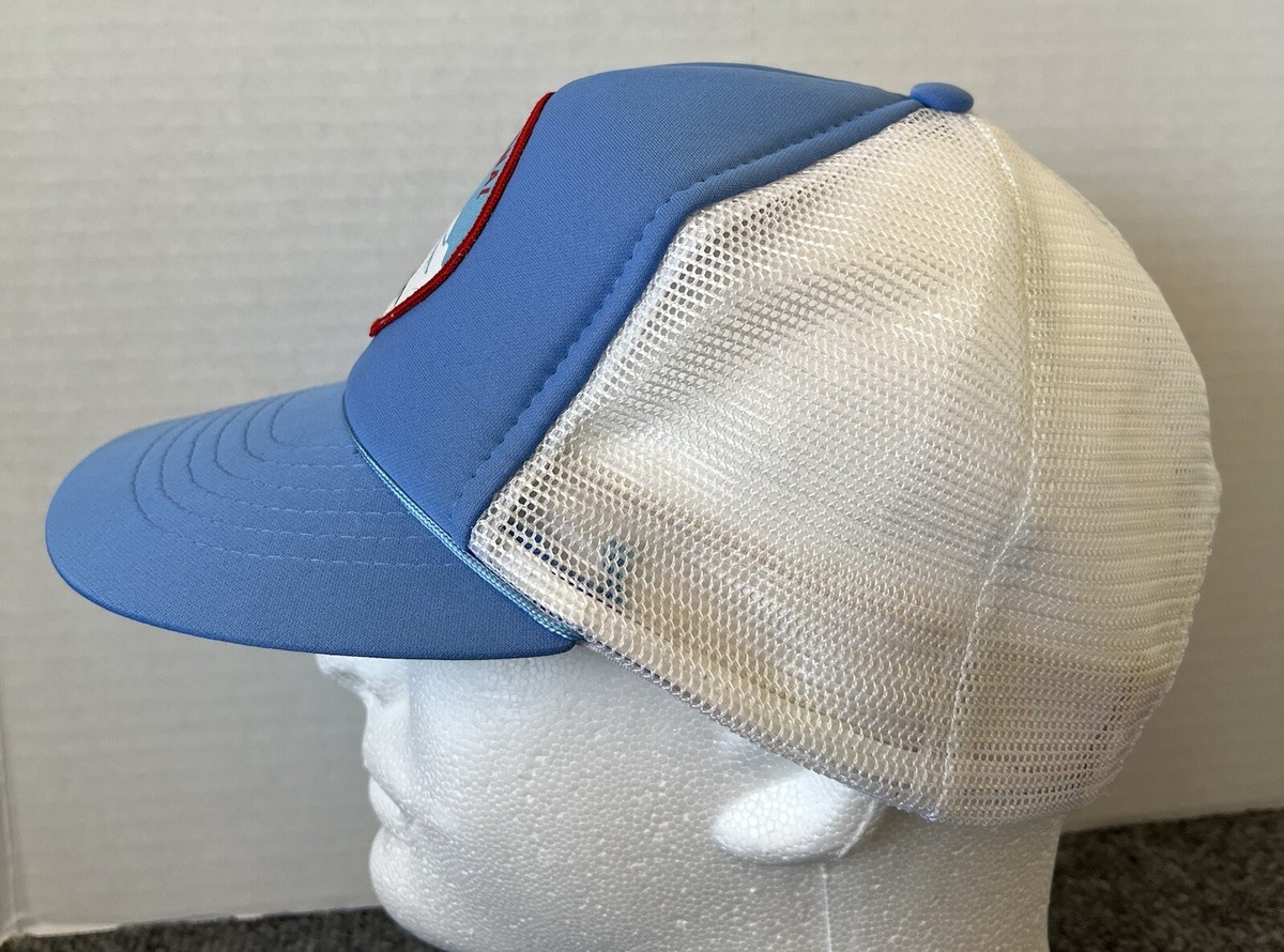Ozark National VTG SnapBack Trucker Hat Blue White Bird Patch Mesh