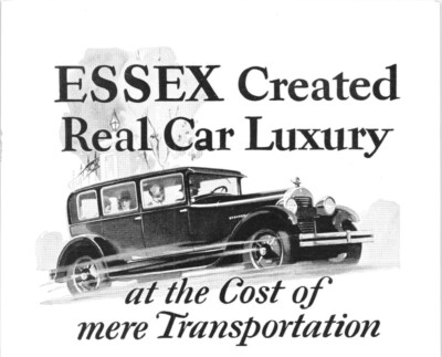 ESSEX Super-Six ESSEX Created Real Luxury 1927 Full-Page B&W Automobile Print Ad