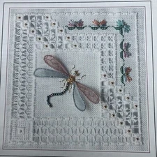 Vtg The Victoria Sampler Dragonfly Lace Cyberclass Sampler CL-04 Thea Dueck 2002