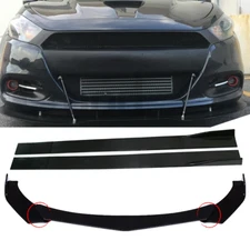 Front Bumper Lip Splitter Spoiler Body Kit +Side Skirt For Dodge Dart 2013-16