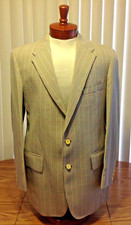 VTG Cricketeer Mens Sport Coat Blazer Green Windowpane Plaid Polyester 42L