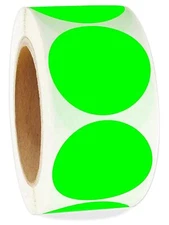 500Pcs 2Inch Fluorescent Green Labels Round Color Coding Organizing Dot Stickers