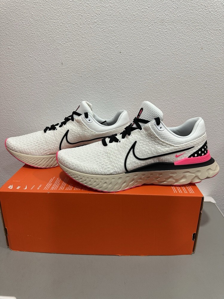 Nike React Infinity Run Flyknit 3 White Hyper Pink Men Size 13 Running Shoes DH5392-101