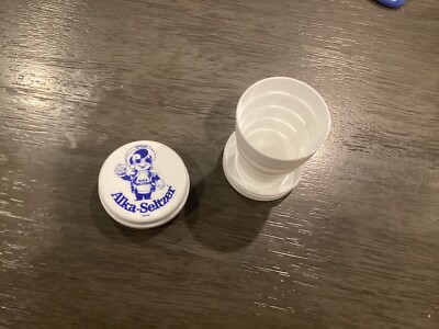 Tasse De Voyage Pliable Vintage Speedy Alka Seltzer - Avec Couvercle Et Porte-pilule