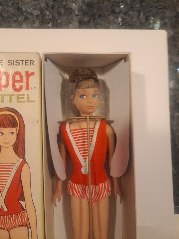 Poupée Skipper Brunette Mattel 1963 - Boîte D'origine - Barbie Vintage