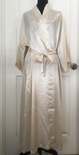 Ivory Cira by Tom Bezduda Long Satin like Robe Women's Size M