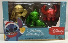 Disney Stitch Holiday Collector Set 3-Pack Mini Figures (Gold/Green/Red Glitter)