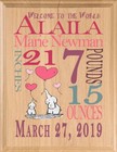 Personalized New Baby Girl Gift Wall Art Nursery Decor for Newborn