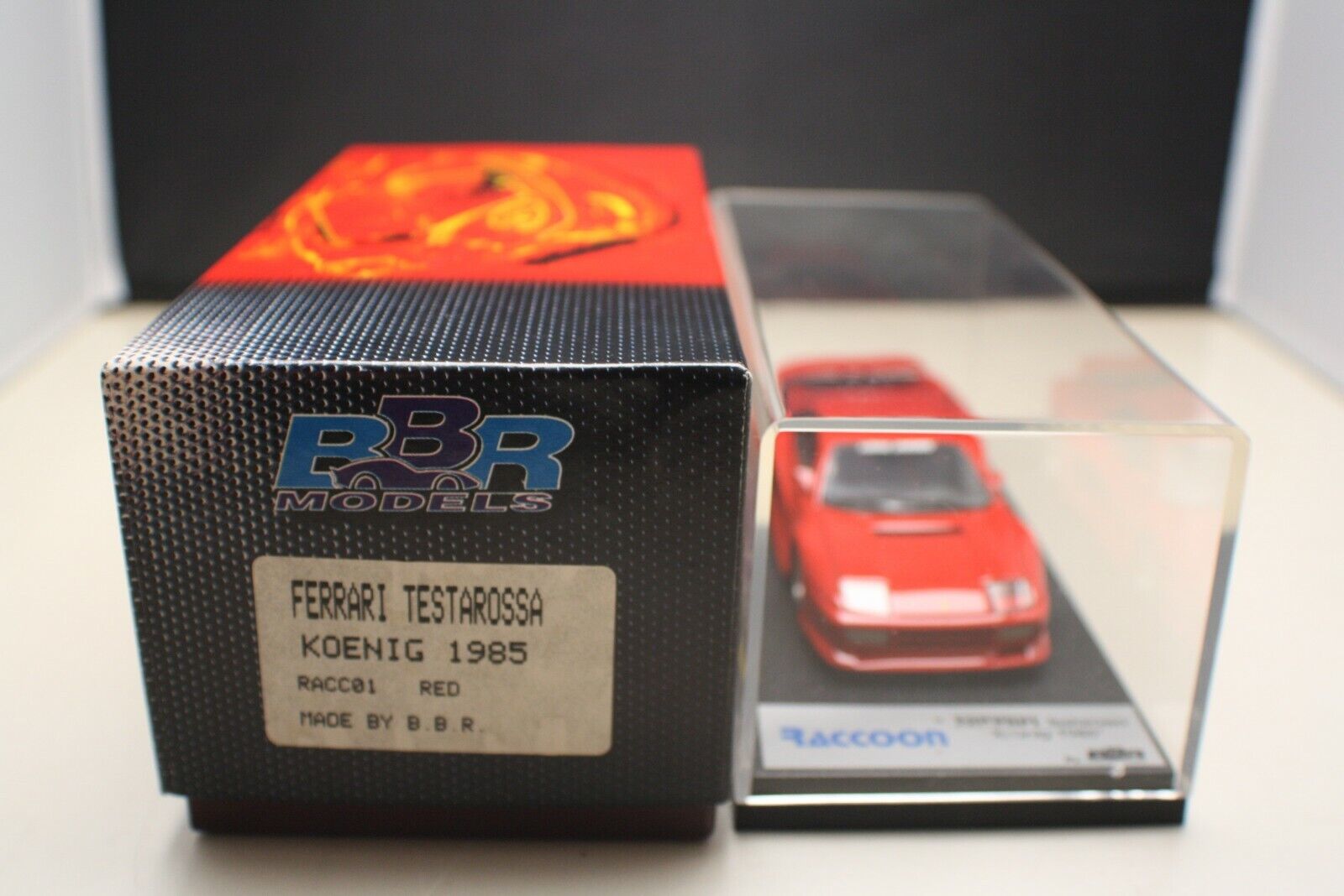 1/43 BBR RACC01 Ferrari Testarossa Koenig 1985 Red D&G AMR Technomodel