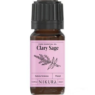 Nikura | Clary Sage Essential Oil Pure - 10ml, 20ml, 50ml, 200ml, 500ml, 1 Litre