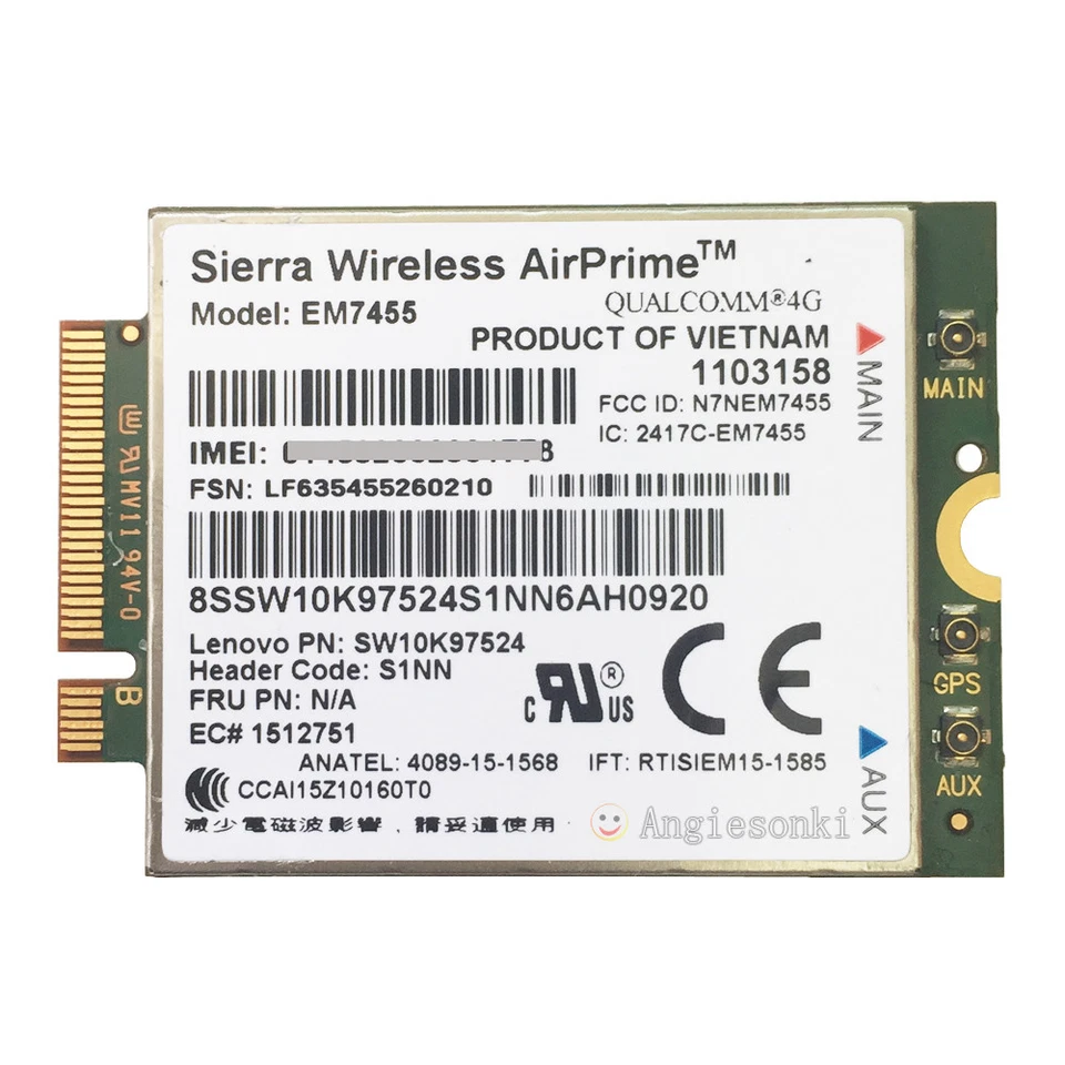 Lenovo Thinkpad X260 T460 P70 00JT547 Sierra EM7455 GOBI6000 4G LTE WWAN Module - Image 2 of 4