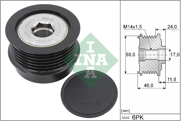 INA 535 0355 10 Lichtmaschine Freilaufkupplung FüR , Chrysler, Dodge-image