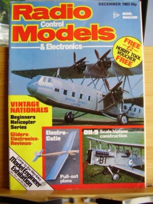 MODEL AIRCRAFT MAG RCM&E DECEMBER 1983 WITH ELECTRO CUTIE PLANS