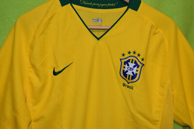 NIKE ブラジル代表 ユニフォーム 長袖 黄色 CBF BRASIL Nike Dri Fit #10 CBF Brazil Soccer Jersey Mens Size L Yellow Rose