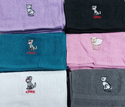 1-12er Pack Premium 100 % ägyptische Baumwolle Frottee Geschirrtücher Küche Tier Designs