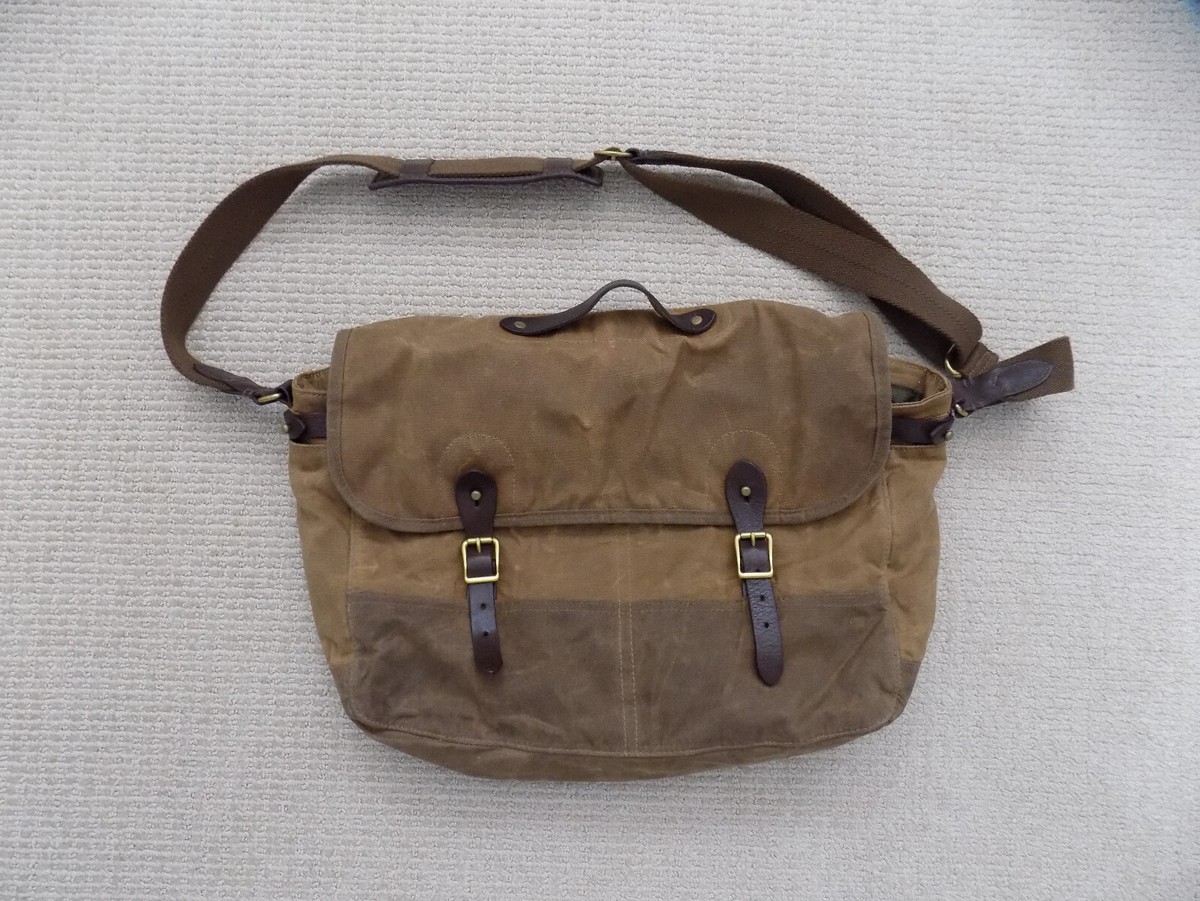 J.Crew メッセンジャーバッグ J. Crew Messenger Bag Distressed Waxed Canvas Leather Trim X