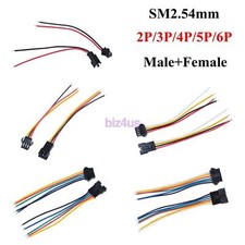 JST SM2.54mm 2P/3P/4P/5P/6P Wire Cable Connector Male Female Plug Socket 10-20cm