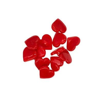 30pcs 17mm Resin Buttons Scrapbook Heart Red for Clothing Sewing Supplies
