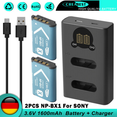 2× NP-BX1 Akku & Ladegerät Für Sony GWP88 DSC-HX90 Cyber-shot DSC-HX50 DSC-RX100