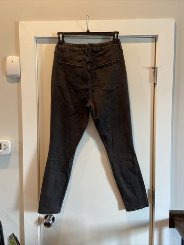 Nuevos Jeans ajustados negros lavados Good American Vintage Good Curve talla 14 32 A8 - Imagen 4 de 5