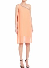 LAUNDRY BY SHELLI SEGAL ONE SHOULDER EMBELISHED DRESS SZ 4