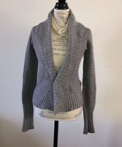 Womens Hollister Gray Knit Shawl Collar cardigan sweater XS GUC - Picture 1 of 10