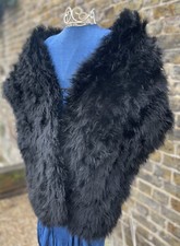 Scialle grande Marabou piume nere opera da sera vintage