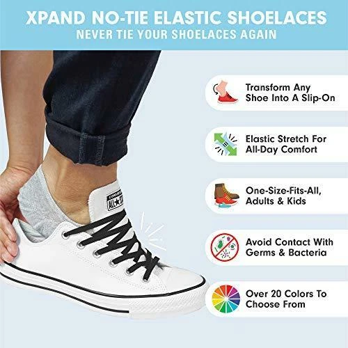 Xpand No Tie Shoelaces System with Elastic Laces One Size Fits
