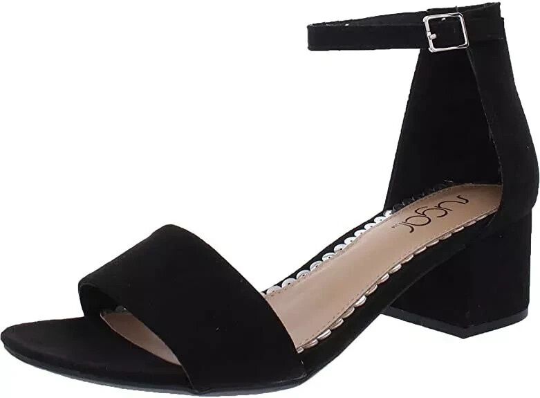 black dress sandals low heel Babe-Black Toe Cushioned Footbed vegan leather All measurements are approximate and were taken using a size 6 Journee Women's Jeylah Dress Sandals