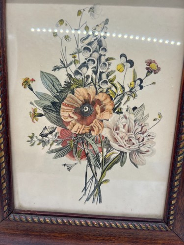 Litografía de vidrio enmarcado de colección flores florales por JL (Jean Louis) JL Prevost - Imagen 2 de 4