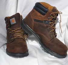 Carhartt Work Boots Mens US 10.5 Med Leather 6 inch Brown Safety Toe CMW6234 NOS