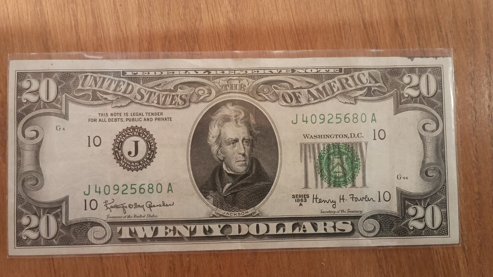 1963 A 20 Twenty Dollar Bill UNCIRCULATED UNC RARE Very Nice US 1963-a-20-twenty-dollar-bill-uncirculated-unc-rare-very-nice-us