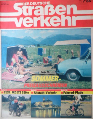 DER DEUTSCHE Straßenverkehr 7 - 1988 MZ ETZ 250 Unfälle DDR Caravan Aleko Quiz