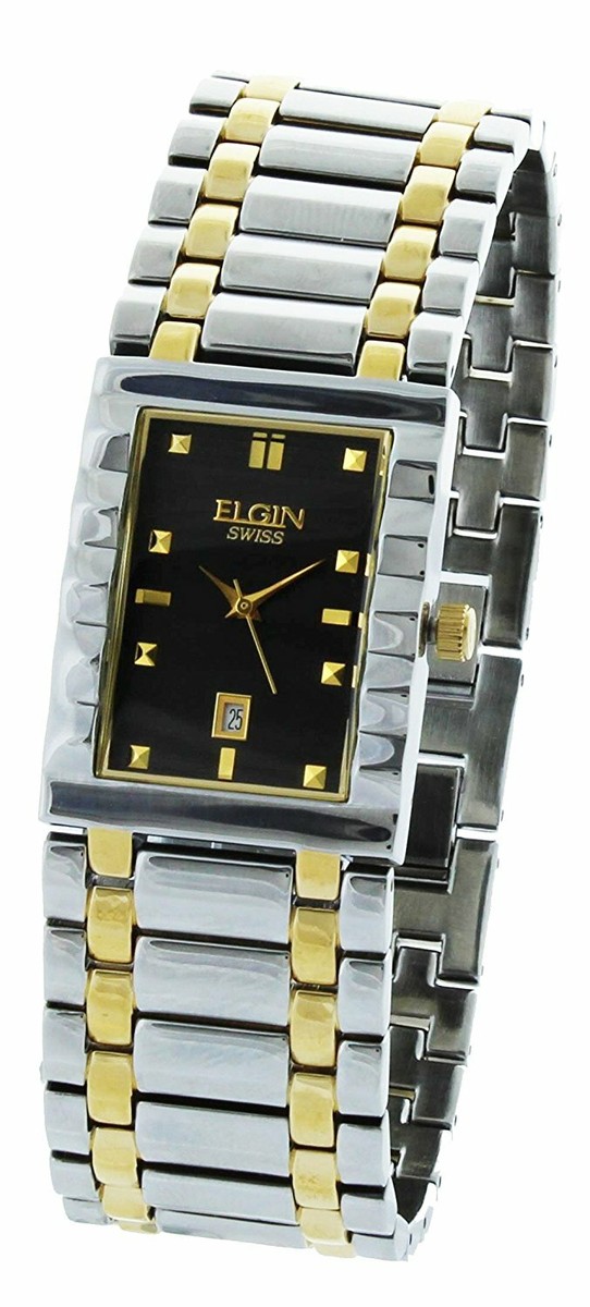 Elgin swiss FG003 Two-Tone Men's Date Watch | eBay