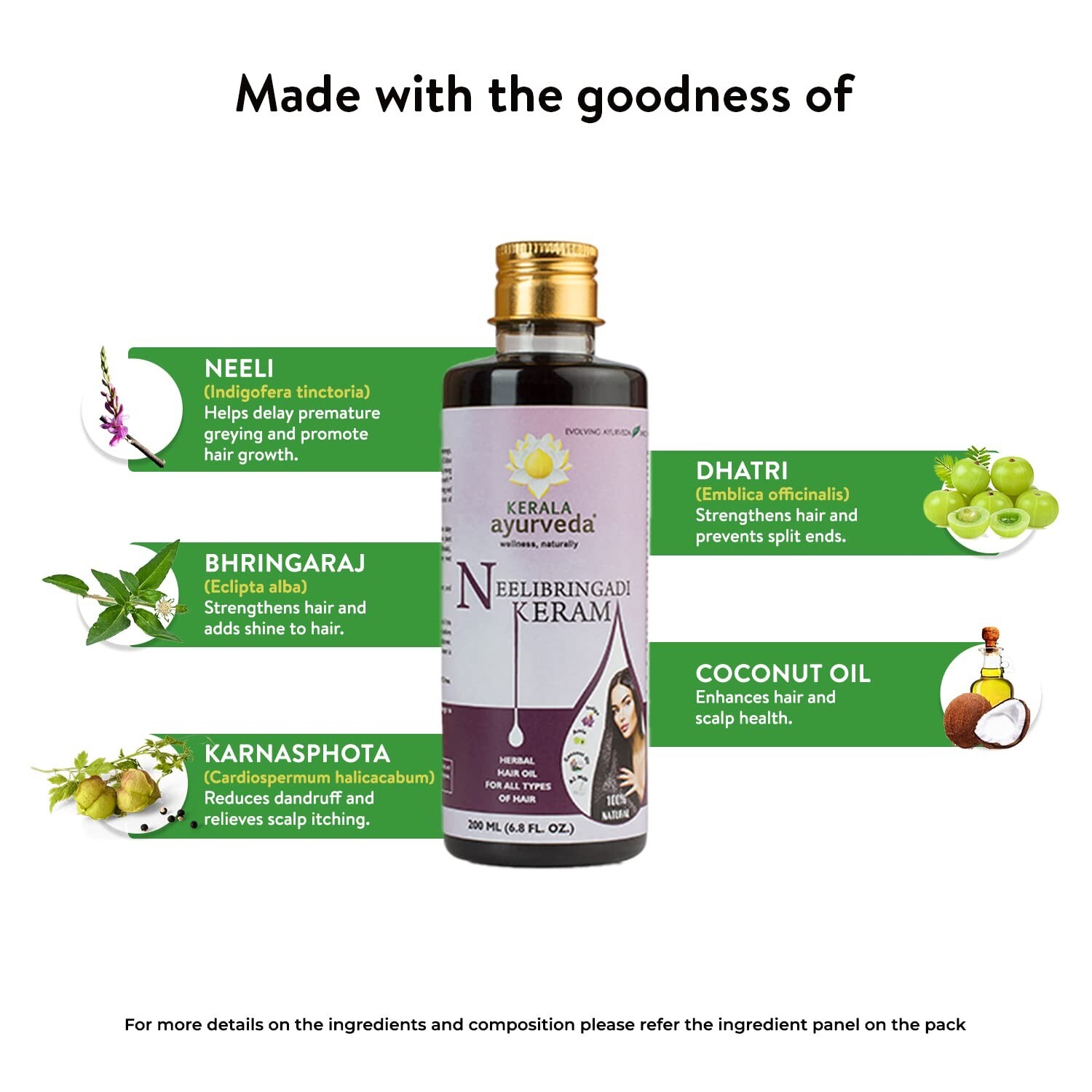 Kerala Ayurveda Neelibringadi Keram 200 ml Daily Hair Oil Reduces