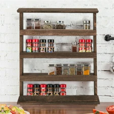 4 Tier Kitchen Spice Shelf Floating Seasoning Rack Succulants Herbs Pot Display