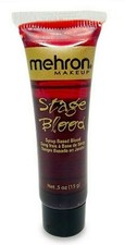 MEHRON STAGE BLOOD FAKE BLOOD MAKEUP BRIGHT ARTERIAL MOVIE SPFX NET.5 OZ TUBE.